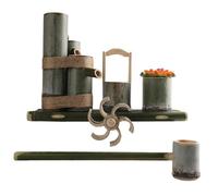 Fuente de Agua de bambú for jardín, Cascada Decorativa, Elemento Decorativo japonés for jardín Exterior, Estanque, terraza y balcón.(40cm)