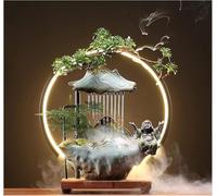 Fuente de agua de Buda de mesa con luz LED y niebla, decoración zen para meditación y Feng Shui