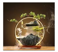 Fuente de agua de Buda de mesa con luz LED y niebla, decoración zen para meditación y Feng Shui