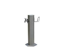 Fuente de agua de jardín de acero inoxidable con grifo anticongelante autocebante sistema de riego al aire libre, diseño de montaje en tierra, 50 x 20,5 cm para un riego eficiente