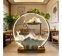 Fuente de Agua de Mesa Interior, Cascada de Escritorio for el hogar con atomizador, luz LED, decoración de poliresina, decoración de Cascada, Adorno