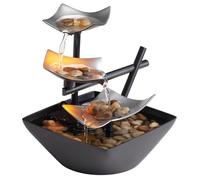 Fuente de agua de mesa para interiores con luces LED, sonido de agua relajante, bomba automática, fuente de agua de mesa para decoración de oficina y hogar