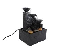Fuente de agua de sobremesa con piedras de luz LED, 17 x 11 x 9 cm, con USB