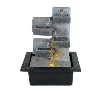 Fuente de Agua Decorativa de Interior Modelo Whitney con Luz LED, Fuente Zen en Cascada Vertical para Salón, Oficina, Dormitorio, Decoración Feng Shui y Relajación