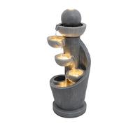 Fuente de Agua Exterior Eléctrica en Espiral con 5 Luces LED, Cascada Decorativa para Jardín, Terraza y Patio, Bomba Silenciosa, Efecto Piedra - Spiral Springs