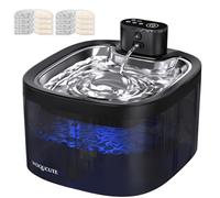 Fuente de agua inalámbrica para gatos con bandeja de acero inoxidable, dispensador de agua para mascotas con batería recargable de 3.5L/122 onzas, fuente interior ultra silenciosa con sensor de