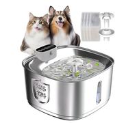 Fuente de agua inalámbrica para gatos, fuente automática de acero inoxidable para mascotas, para gatos, perros, beber en interiores