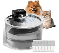 Fuente de Agua Inalámbrica para Gatos y Perros Pequeños - 3L Cuenco de Acero Inoxidable, Batería 3000mAh y Sensor de Movimiento - Bebedero Automático con Sistema de Filtración de 7 Etapas y Bomba Sile