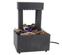 Fuente de Agua Interior USB, Cascada iluminada por LED, Fuente de Mesa con Piedras para la decoración del hogar de la Oficina