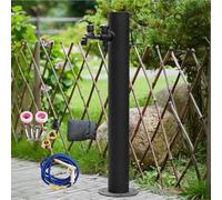 Fuente de agua para exteriores con aislamiento anticongelante y grifo de doble salida