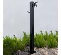 Fuente de agua para exteriores con grifo, columna de agua cuadrada independiente, base gruesa resistente, fácil instalación, ideal para jardines y parques (marrón)