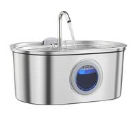 Fuente de agua para gatos de 3,2 L con ventana visible, dispensador de agua para mascotas con filtro de recirculación para agua limpia