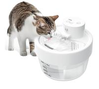 Fuente de agua para gatos para beber, fuente de agua inalámbrica de 1 litro con sensor de movimiento de 0-4 m/120°, fuentes de gatos que funcionan con pilas, fuentes de agua ultra silenciosas para