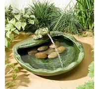 Fuente de Agua para jardín Interior/Exterior Fuente de Agua para Exteriores Fuente de Rana de cerámica con energía Solar Característica de Agua para Exteriores Sin Red eléctrica para terraza, Patio,