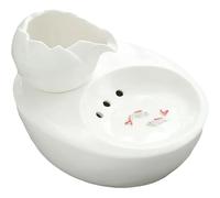 Fuente de agua para mascotas, 1 L USB de cerámica automática para mascotas con bomba ultra silenciosa y filtros de repuesto, protección contra sobretensiones, diseño de gato y perros pequeños