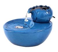 Fuente de agua para mascotas, 1 L USB de cerámica automática para mascotas con bomba ultra silenciosa y filtros de repuesto, protección contra sobretensiones, diseño de gato y perros pequeños