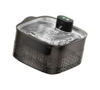 Fuente de agua para mascotas de gran capacidad alimentada por USB para gatos, transparente, color negro, flujos inteligentes, agua que garantiza operaciones silenciosas, herramienta de limpieza para