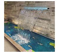 Fuente De Agua Para Piscina Vertedero De Acero Inoxidable 304 - Cascada Profesional Vertedero Para Uso Con Agua De Mar, Cascada De Piscina Para Jardín Al Aire Libre ( Color : Silver , Tamaño : 100CM )