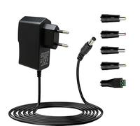Fuente de alimentación 12V 2A Universal Adaptador AC 24W con 5 Conectores, Compatible con Tiras LED, Router, cámara y Dispositivos de 12V 1A, Cable de 2 m