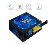 Fuente de alimentación 600W ATX12V V2.31 con APFC, eficiencia 82+, LED On/Off, Ideal para Equipos Gaming y optimización de energía.