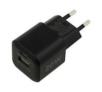 Goobay cargador rápido dual usb-c 20w / usb-a qc 18w, negro