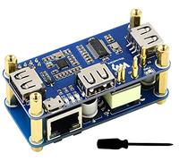 Fuente de alimentación a través de Ethernet (PoE) Ethernet/USB HUB HAT para Raspberry Pi Zero/Zero W/Zero WH, 3 puertos USB 2.0, puerto Ethernet RJ45 compatible con 802.3af