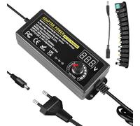 Fuente de alimentación ajustable de 3 V-24 V, 3 A, 72 W, adaptador de alimentación universal, adaptador de red ajustable 100 V-240 V CA a CC con indicador de voltaje LED y 5,5 x 2,5 mm, 14 consejos