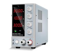 Fuente de alimentación CC ajustable 30 V y 10 A for laboratorio digital LED, fuente estabilizada, regulador voltaje e interruptor(4 digit NPS3010W)