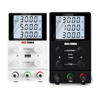 Fuente de alimentación CC con dígitos LCD, variable, 30 V, 5 A, for banco laboratorio, 10 A, conmutación ajustable, regulada, alta precisión, 4(White SPS605D)