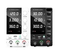 Fuente de alimentación CC conmutada ajustable 30 V, 10 A y 6 A for banco laboratorio. Salida 60, 5 A 120, 3 A. Corriente preestablecida. Interfaz USB(Black 60V5A)