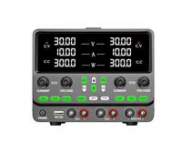 Fuente de alimentación CC de doble canal variable, 0-60 V, 10 A/20 A, salida independiente, modo serie/paralelo con una sola tecla for reparaciones. Fuerte disipación de calor(Dual 30V 5A)