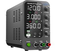 Fuente de alimentación CC Variable, 0-120V 0-3A Fuente de alimentación de Banco regulada CC con Carga rápida USB y Tipo C, Perilla codificadora,Interruptor de Encendido/Apagado de Salida Jesverty