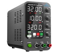Fuente de alimentación CC Variable, 0-32V 0-10A Fuente de alimentación de Banco regulada CC con Carga rápida USB y Tipo C, Perilla codificadora,Interruptor de Encendido/Apagado de Salida Jesverty