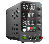 Fuente de alimentación CC Variable, 0-60V 0-5A Fuente de alimentación de Banco regulada CC con Carga rápida USB y Tipo C, Perilla codificadora,Interruptor de Encendido/Apagado de Salida Jesverty