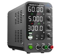 Fuente de alimentación CC Variable, 0-60V 0-5A Fuente de alimentación de Banco regulada CC con Carga rápida USB y Tipo C, Perilla codificadora,Interruptor de Encendido/Apagado de Salida Jesverty