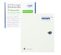 Fuente de alimentación CCTV PNI STC15.2A en Caja metálica, 12V 15A 180W, 9 Salidas