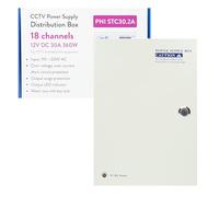 Fuente de alimentación CCTV PNI STC30.2A en Caja de Metal 12V 30A 360W, 18 Salidas