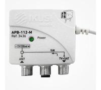 Fuente de alimentación conmutada para Amplificador de mástil con entradas terrestre y satélite, 12v / 100mA, 2 Salidas de RF.