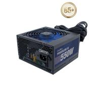 CoolBox Powerline 3, Fuente de Alimentación PC 550W, ATX, 85% Eficiencia, Ventilador Ultra-silencioso 12cm, Tecnologías SMD y DC-DC, Filtro emi, Cables Planos Largos, Negro