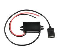 Fuente de alimentación de 12 V, 24 V a 5 V, 3 A, tipo C, USB CC-CC, adaptador convertidor de corriente para coche, voltaje reductor con protección inversa (USB cuadrado único)