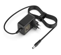Fuente de alimentación de 9 V 1 A para pedales de guitarra - 5,5 x 2,1 mm CC, cable de 1,8 m, enchufe europeo 100-240 V, compatible con BOSS PSA-120S, Casio Keyboard, Zoom, Roland, protección y bajo