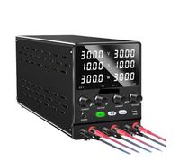 Fuente de alimentación de CC de canal dual digital variable, regulador de voltaje de 30 V, 10 A, 60 V, 5 A, funciones en serie y paralelo, reparación de computadoras portátiles con pantalla LED de 4 d