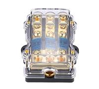 Fuente de alimentación de fusible, bloque de distribución 1 en 3 portafusibles ANL, caja de fusibles de carcasa de aleación de zinc Max 24V 60A para amplificador estéreo de automóvil