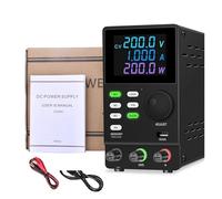 Fuente de alimentación de Laboratorio programable de CC Variable, Fuente de conmutación de 200 V, 300 V, 1 A, 30 V, 10 A, 5 A, 60 V, 120 V, 3 A Alta Estabilidad(SPPS2001D Black)