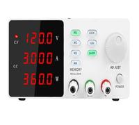 Fuente de alimentación de laboratorio regulada de CC de 300 W y 360 W, variable, 30 V, 10 A, regulador de 60 V, 5 A, 120 V, 3 A, fuente de banco Visualización precisa(White 120V 3A 360W)