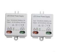 Fuente de alimentación de modo de conmutación, transformador de controlador LED de 10 W 12 V CC para aplicaciones LED de bajo voltaje, tiras indicadoras, paquete de 2