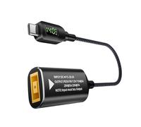 Fuente de alimentación del convertidor-PD de Carga de 140W con Pantalla LED, Cable de Viaje Compacto para teléfonos celulares, electrónica, Comodidad de Viaje Diario | Solución de Dama para