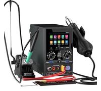Fuente de alimentación digital de 180 W 30 V/25 A con fuente de alimentación, estación de aire caliente, soldador y función de máquina de soldadura por puntos para soldadura de teléfonos móviles,