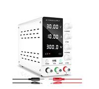 Fuente de Alimentación, Fuente de alimentación de CC ajustable 30V 10A Fuente de alimentación de laboratorio Estabilizador de regulador de voltaje de 4 dígitos ajustable USB(30V 10A 300W white)