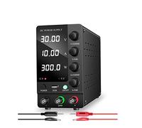 Fuente de Alimentación, Fuente de alimentación de CC ajustable 30V 10A Fuente de alimentación de laboratorio Estabilizador de regulador de voltaje de 4 dígitos ajustable USB(30V 10A 300W black)